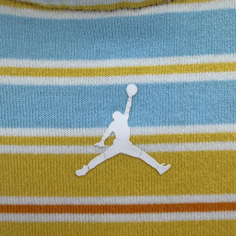 Jordan Polo Shirt Mens XL Colorful Stripe Cotton Jumpman Logo Casual